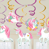 Magical Unicorn Swirl Decorations 12pce