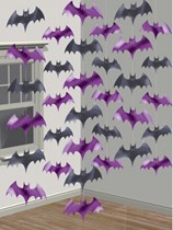 Halloween Bat Hanging String Decorations 6pk