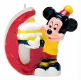 Mickey Mouse Number 6 Candle