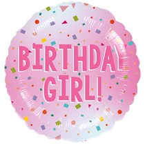 Pink Birthday Girl 18" Foil Balloon