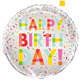 Happy Birthday Sprinkles 18" Foil Balloon