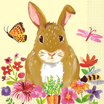 Floral Easter Rabbit Napkins 16pk