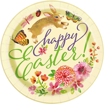 Floral Happy Easter 9" Paper Plates 8pk