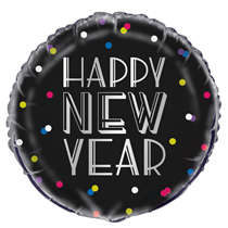 Happy New Year Neon Dots 18" Foil Balloon