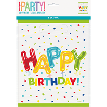 Happy Balloon Birthday Party Bags 8pk