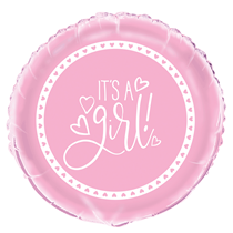 It's A Girl Pink Baby Shower 18" Foil Balloon