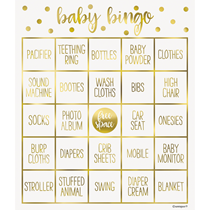 Gold  Foil Stamped Baby Bingo For 8 People