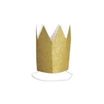 Mini Gold Glitter Crowns 4pk