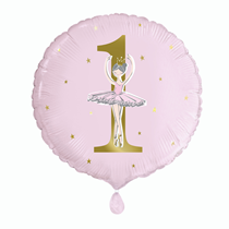 Ballerina 1st Birthday 18" Foil Balloon