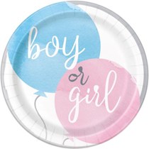 Boy or Girl Gender Reveal 9" Paper Plates 8pk