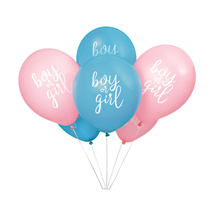Boy or Girl Gender Reveal 12" Latex Balloons 8pk