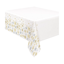 Christmas Silver & Gold Snowflakes Tablecover