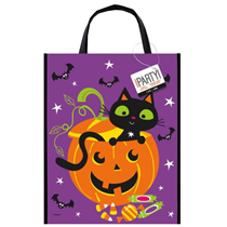 Halloween Cat & Pumpkin Trick Or Treat Tote Bag
