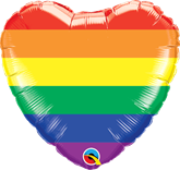 Rainbow Stripes 18" Heart Foil Balloon