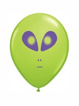 5" Green Alien Latex Balloon - 100pk