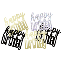 Black Glitz Happy Birthday Foil Confetti 14g
