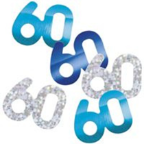 Blue Glitz 60th Birthday Foil Confetti 14g