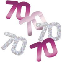 Pink Glitz 70th Birthday Foil Confetti 14g