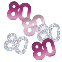 Pink Glitz 80th Birthday Foil Confetti 14g