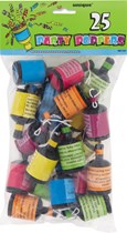 Party Poppers Assorted Colours 25pk