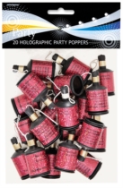 Birthday Glitz Holographic Party Poppers 20pk - Pink
