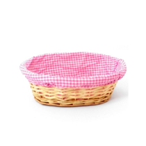 Pink Gingham 30cm Oval Hamper Basket