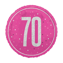 Pink Glitz 70th Birthday Prismatic 18" Foil Balloon