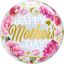 Happy Mother's Day Pink Peonies 22" Bubble Balloon