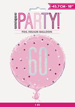 Pink Glitz 60th Birthday Prismatic 18" Foil Balloon