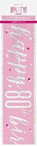 Pink Glitz 80th Birthday Foil Banner 9ft