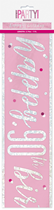 Pink Glitz 90th Birthday Foil Banner 9ft