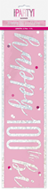 Pink Glitz 100th Birthday Foil Banner 9ft