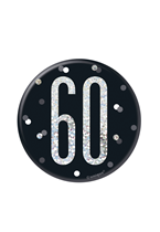 Black Glitz 60th Birthday 3" Badge