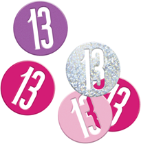 Pink Glitz 13th Birthday Foil Confetti 14g