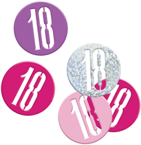Pink Glitz 18th Birthday Foil Confetti 14g