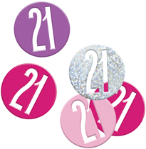 Pink Glitz 21st Birthday Foil Confetti 14g