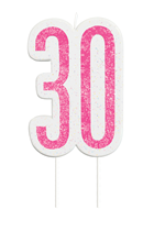 Pink Glitz 30th Birthday Glitter Candle
