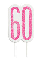 Pink Glitz 60th Birthday Glitter Candle