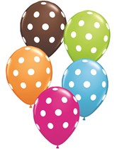 11" Assorted Big Polka Dots Latex Balloons 50pk