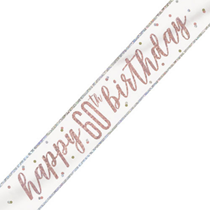 Rose Gold Glitz Happy 60th Birthday Foil Banner