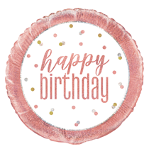 Rose Gold Glitz Happy Birthday 18" Foil Balloon