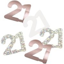 Rose Gold Glitz 21st Birthday Foil Confetti 14g