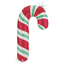 Christmas Candy Cane 31" Holographic Foil Balloon