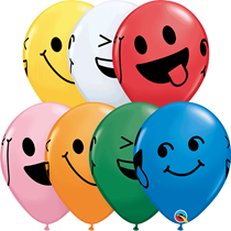 Smiley Faces Assorted Colour Latex 25pk