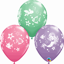 Mermaid & Friends Assorted 11" Latex Balloons 6pk