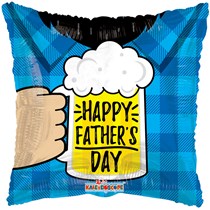 Happy Father's Day Beer 18" Square Foil Balloon