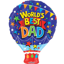 World's Best Dad Hot Air Balloon 18" Foil Balloon