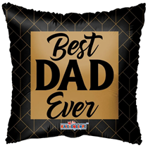 Best Dad Ever Black & Gold 18" Foil Balloon
