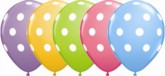 11" Assorted Polka Dot Latex Balloons - 50pk