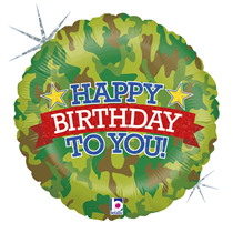 Camouflage Birthday 18" Foil Balloon